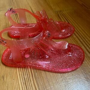 Crown & Ivy pink glitter bow jellie thing sandal SIZE 11